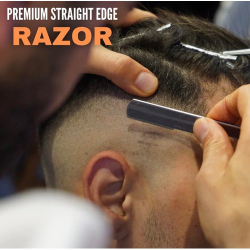 ProMax Professional Straight Edge Razor-Barber Razor with 100 Derby Blades-Close Shaving Men's Manual Shaver Safety Stainless Steel-160-10031