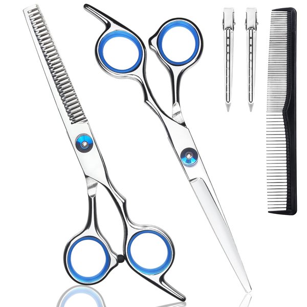 YUQGAOP Hair Cutting Scissors Set, Professional Stainless Cutting Hair Scissors, Barber Hair Cutting Scissors Thinning Shears Sharp Blades Hairdresser Haircut for Women/Men/Kids