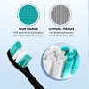Replacement Toothbrush Heads Compatible with AquaSonic Black Series Vibe Series Electric Toothbrush, Curved Shape Design Planted with Nylon Bristle (Black)