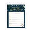 Andaz Press Navy Blue with Gold Metallic Ink Wedding Party Collection, Blank Bridal Shower Invitations with Envelopes, 20-Pack