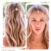 NAISKA Gold Crystal Rhinestones Head Chain Hair Jewelry Layered Wedding Crystal Headpiece Dainty Bride Prom Headband Hair Accessories for Women and Girls