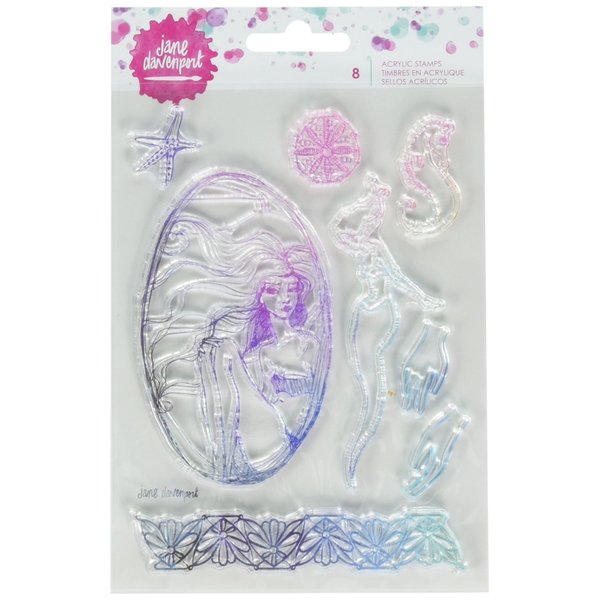American Crafts 8/Pkg Jane Davenport Mixed Media 2 Acrylic Stamps