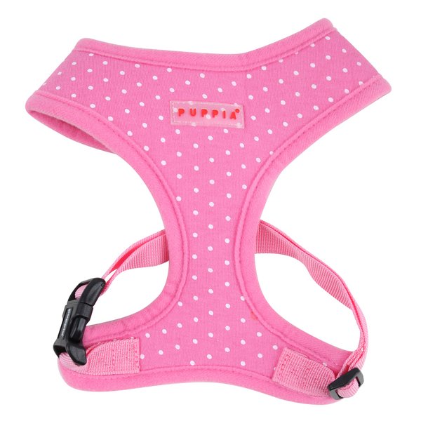 Puppia Dotty Dog Harness Over-The-Head No Pull No Choke Walking Training Adjustable for Small & Medium Dog, Small, Pink
