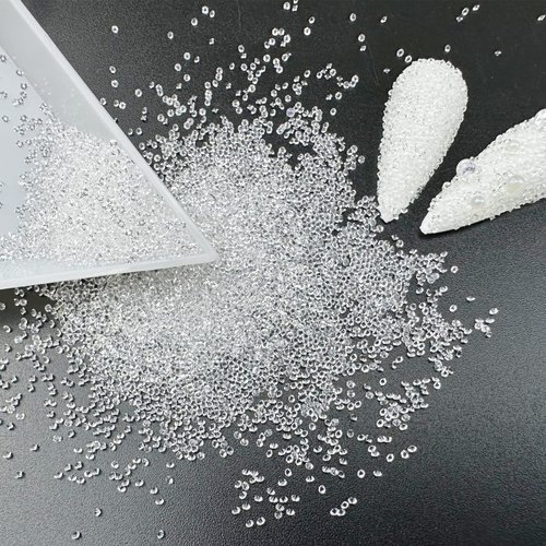 8800Pcs Clear Pixie Nail Crystals Rhinestones-1.2mm Micro Gems Glitter Beads for Nails-Mini Sand Nail Diamonds Stone Swarovski Shine-Sugar Glass Crystals Tiny Jewels Bling Charms for Nail Art