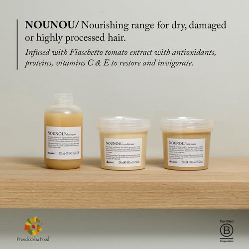 Davines NOUNOU Conditioner | Hydrating Deep Conditioner for Bleached, Permed, Relaxed, Damaged or Very Dry Hair | Replenishes Chemically Processed Hair | 8.45 fl oz