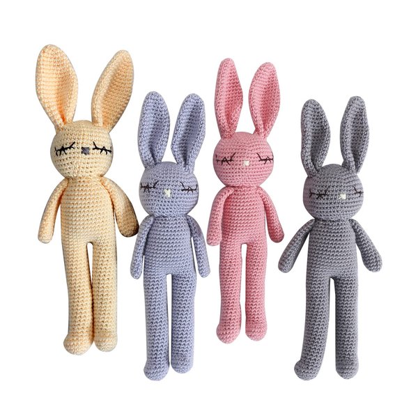 Moni's Choice Baby Easter Stuffed Bunny Plush Gifts Handmade Stuffed Animal Knitted Doll Baby Sleep Toy Newborn (Cream)