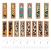 Cheriswelry 54Pcs/Box Rectangle Resin Wood Earring Pendants Set with Drop Wooden Hang Ornament Earring Hooks Jump Rings 48.5mm for DIY Earring Necklace Jewelry Making Crafts