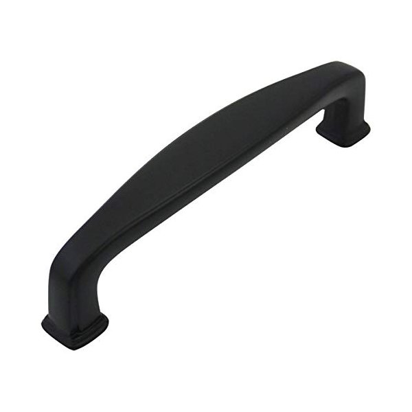 Cosmas 10 Pack 4390FB Flat Black Modern Cabinet Hardware Handle Pull - 3-1/2" Inch (89mm) Hole Centers
