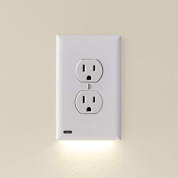 3-Pack SnapPower GuideLight 2 LED Night Lights - Wall Plate with Automatic On/Off Sensor for Outlets (Duplex, White)