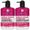 Apple Cider Vinegar Shampoo and Conditioner Set - Sulfate and Paraben Free Anti Dandruff Soothing Scalp Treatment with Biotin, Keratin, Avocado, Coconut, Argan Oil, Men and Women, 2 x 8 Fl Oz
