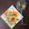 20-ct 13x13 Floral Napkins Sunflower Napkins Floral Paper Napkins Mother's Day Napkins Sunflower Paper Napkins Decorative Napkins for Decoupage Pretty Flower Napkins Lunch Dinner Cocktail Wedding Tea