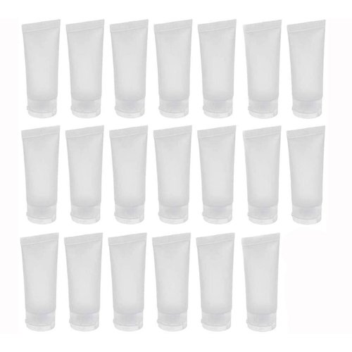 ericotry 20PCS Clear Empty Refillable Plastic Soft Tubes Cosmetic Sample Bottles Jars Makeup Travel Containers For Lip Balms Lip Gloss Shampoo Shower Gel Body Lotion (15ml)