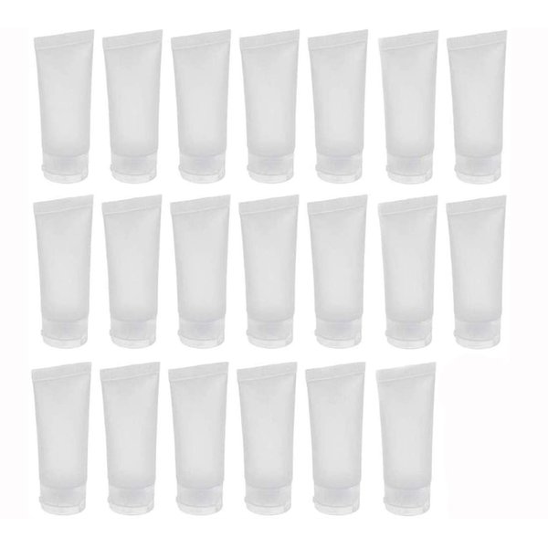 ericotry 20PCS Clear Empty Refillable Plastic Soft Tubes Cosmetic Sample Bottles Jars Makeup Travel Containers For Lip Balms Lip Gloss Shampoo Shower Gel Body Lotion (15ml)