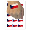 Czech Republic with Waving Flag Cute Temporary Tattoo Water Resistant Fake Body Art Set Collection - 15 2" Tattoos (1 Sheet)