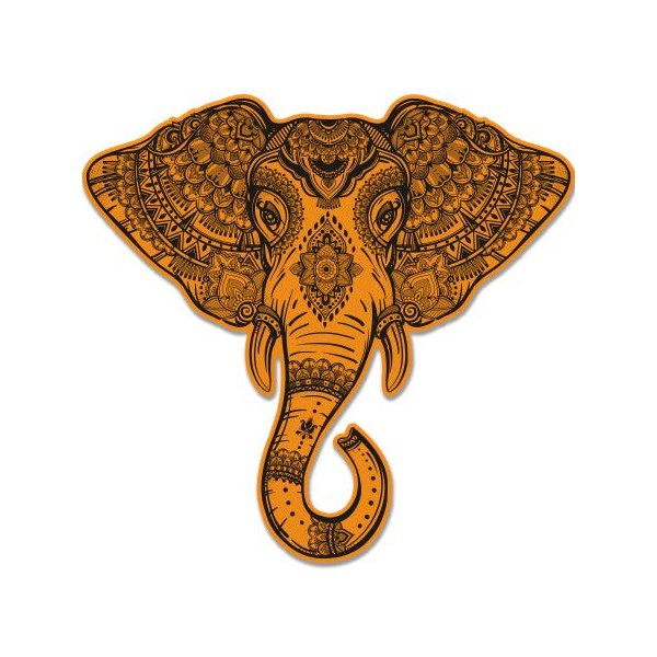 GT Graphics Elephant Gold Henna Indian - 12" Vinyl Sticker Waterproof Decal