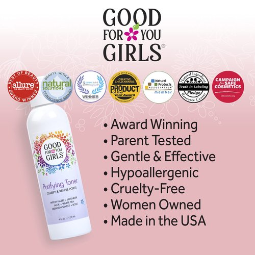 Good For You Girls Hydrating Toner for Face Contains Aloe, Witch Hazel, Meadowsweet, Chamomile, Rosewater, Witch Hazel Toner for Face(4 Fl. Oz)