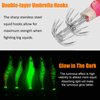5pcs Luminous Squid Jigs Saltwater Fishing Lures Glow Tail Squid Jig Hooks Stainless Steel Needles Cuttlefish Sleeve Squid Jig Baits Night Fishing