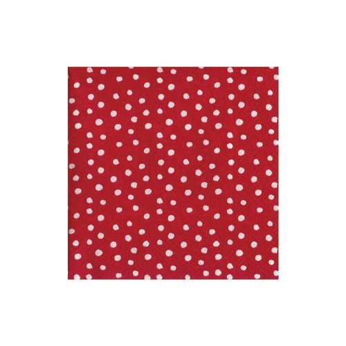 Entertaining with Caspari Small Dots Cocktail Napkins, Red, (Pack of 20)