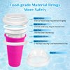 Slushy Maker Cup, DIY Magic Slushy Maker Squeeze Cup, Portable Smoothie Squeeze Cup for Juices, Milk and Ice Cream Make, Double Layers Silica Cup with Lid & Straw for Kids, Friends, Family (Pink)