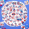 HOWAF 96pcs 4th of July Temporary Tattoos, Independence Day Tattoo Stickers for USA Patriotic Themed Party Decoration, 4th of July Face Tattoos for Kids Adults, American Themed Fake Tattoos for July 4th Party Favors Goodie Bag Fillers