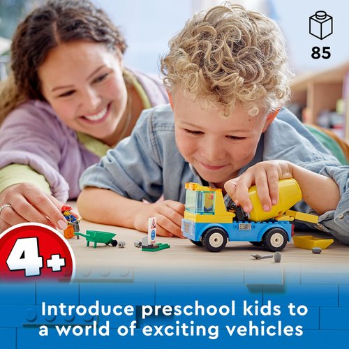 LEGO® City Cement Mixer Truck 60325 Building Kit; Realistic Toy Construction Vehicle for Kids Aged 4+