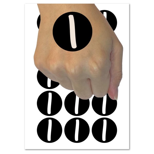 Letter I Uppercase Felt Marker Font Temporary Tattoo Water Resistant Fake Body Art Set Collection - 15 2" Tattoos (1 Sheet)