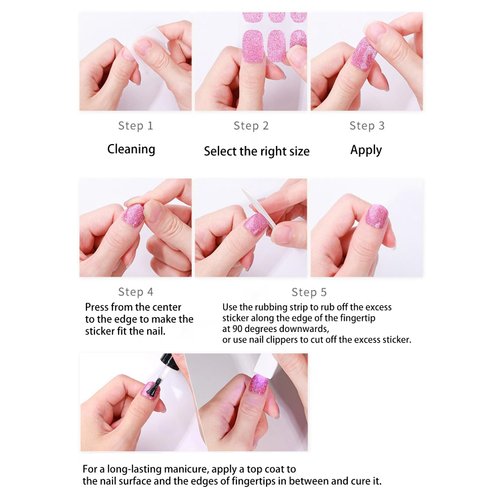 22 Pcs Gel Nail Stickers, No UV Lamp Required, No UV Gel Nail Strips, Long Lasting, Easy to Apply and Remove (Gold Strips)