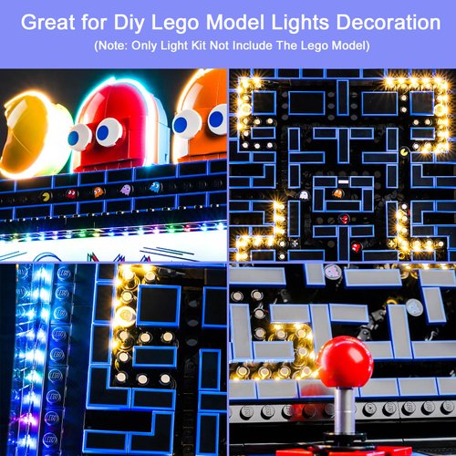 Hilighting Upgraded Led Light Kit Compatible with Lego Icons PAC-Man Arcade Building Blocks Model, Remote Control Compatible with Lego 10323(Model Not Included)