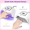 150W LED Nail Lamp - 4 Timer Modes for Gel Polish Curing - Professional Nail Art Accessory (White)
