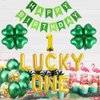 Geloar St. Patrick's Day Lucky One First Birthday Decorations for Boys Girls Saint Paddy's Day Theme Irish 1st Bday Four Leaf Clover Shamrock Foil Balloons Baby Shower March Birthday Party Supplies