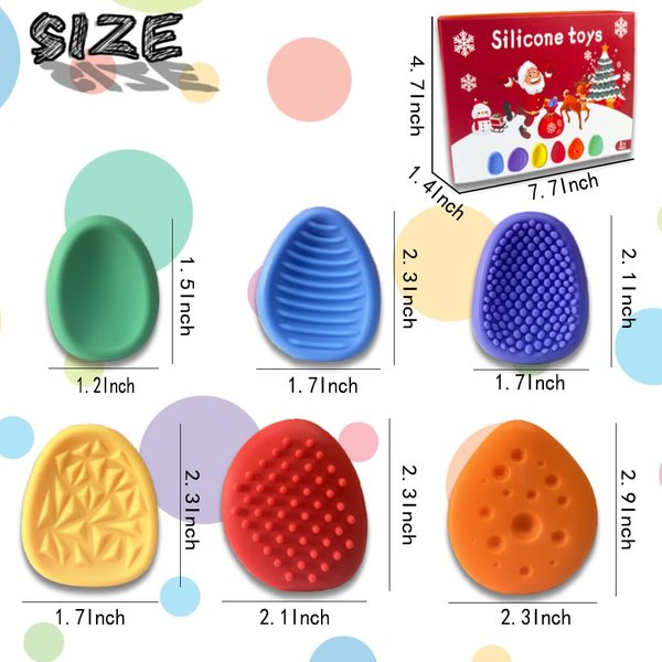 18pcs Children's Fidget Toys Sensory Stone for Kids，Textured Soft Worry Stone for Autism Kids Calming - Fidget Stress Toys for Students Anxiety Relief - Small Prizes Fidget Toys，