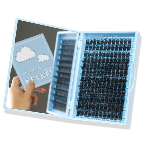 KevKev Lash Clusters Individual Lashes Flat Style Eyelash Clusters 144 Pcs Wispy Cluster Lashes Cluster Eyelash Extensions Thin Band & Soft (Taffee,D-10-18mix)