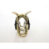 Medium butterfly flower jeweled antique bronze hair claw clip (Primary color: Red)