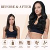 GOO GOO Sew in Hair Extensions Real Human Hair, Weft Hair Extensions Human Hair, 1B Natural black 22 Inch-110g, Weft Bundles Straight Silky Remy Hair