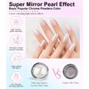 BISHENGYF Pearl Chrome Nail Powder:【Super Mirror Effect】White Pearl Chrome Nail Powder Ice Transparent Aurora Chrome Nail Powder for Nails Art DIY
