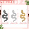 12 Pcs 3D Snake Nail Charms 3D Nail Charms with Rhinestones Alloy Snake Wave Crystal Rhinestones Nail Snake Art Metal Nail Jewelry Accessories Gold Silver Black Nail Charms for Nail Art Decoration DIY