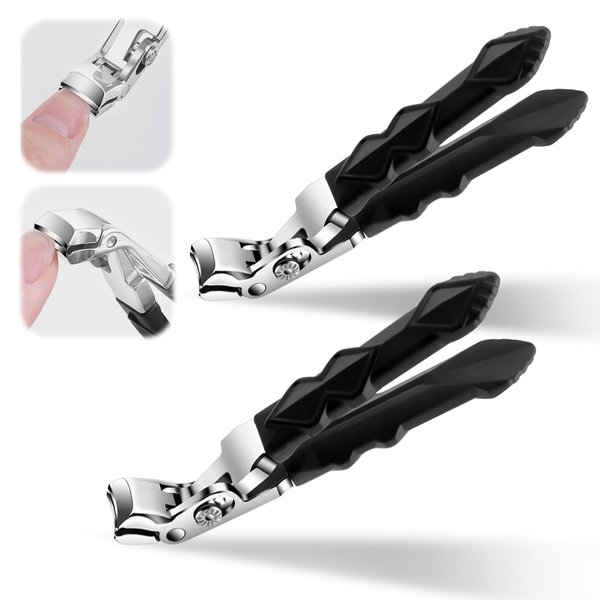Outfany Nail Clippers for Seniors, Outfany Toe Nail Clipper, Outfany Clipmaster Pro Toenail Clippers, Outfany Proclip Wide Jaw Opening Nail Clippers for Thick Nails (2 Pcs)