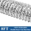 Funmit Dryer Vent Hose Kit - 4 In Diameter by 8 Ft Length - with 2 Stainless Steel Worm Clamp - Flexible Universal Aluminum Foil Non-Insulated - Silver