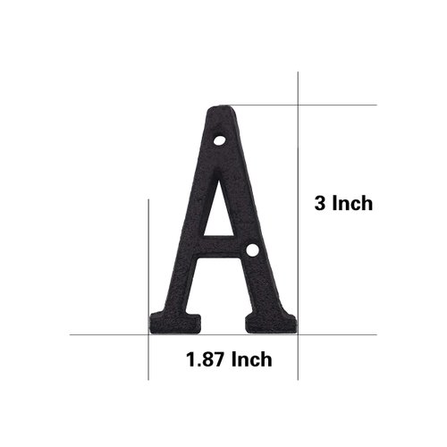 Modern House Numbers, Wrought Iron Home Address/Mailbox Number, DIY Hardwares, 3 Inches High(letter A)