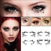 BASEMMAHER 4 Pairs Halloween Eyeshadow Eyeliner Stickers Spider Web Bat Spooky Temporary Tattoo Stickers Face Eye Makeup 3D Self-Adhesive Eye Shadow Decals for Women Girls Halloween Masquerade Party