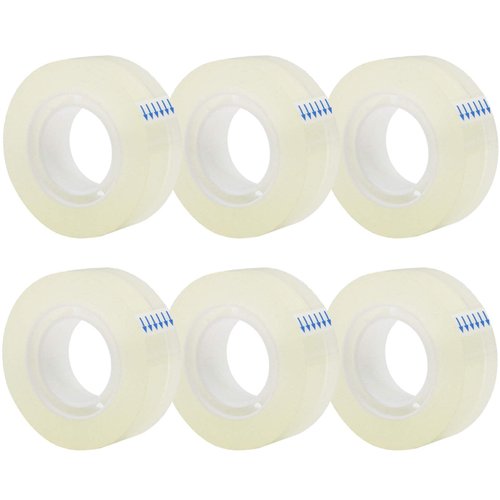 OWLKELA 6 Rolls Transparent Tape Refills, Clear Tape, All-Purpose Transparent Glossy Tape for Office, Home, School