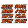 STIFFIE Techtron Orange/Black 3" Alpha-Numeric Registration Identification Numbers Stickers Decals for Boats & Personal Watercraft
