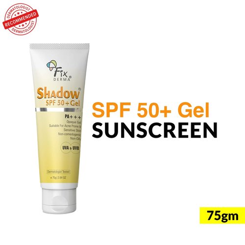 Fixderma Shadow SPF 50+ Gel, Titanium Dioxide & Zinc Oxide Sunscreen | Sunscreen for Face | SPF 50 Sunscreen & Broad Spectrum Sunscreen UVA and UVB Protection | Water Resistant Sunscreen - 2.64 Oz