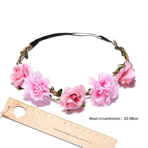 AUOCATTAIL Flower Girl Headpiece, Flower Crown for Women Girls Hair Wreath Floral Garlands Headbands Boho Bride Bridesmaid Fairy Headpiece Wedding Party Accessories (Pack of 4)