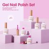 Gellen Pink Gel Nail Polish - 6 Colors Dazzling Hot Pink Gel Polish Set Neon Pink Red Purple Soak Off Gel Nail Kit Summer Bright Nail Gel Set DIY Manicure Set Valentines Gifts for Girls Women