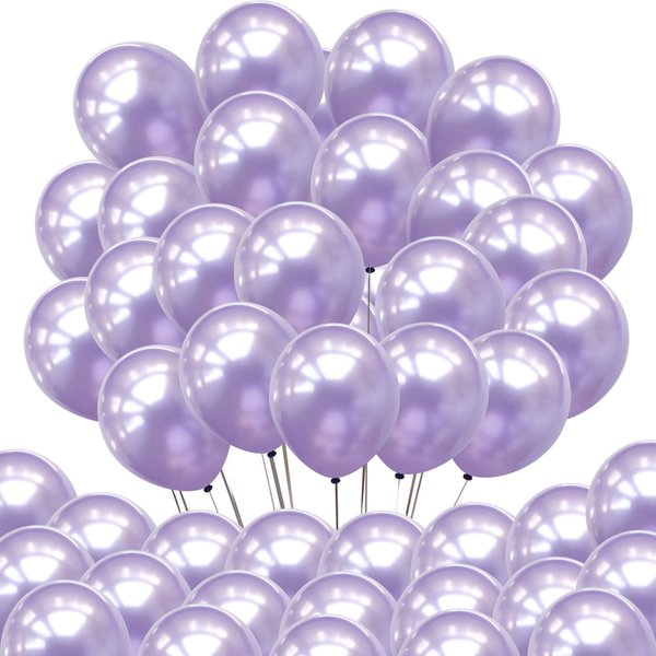 Neo LOONS® 100 pcs 5" Pearl Light Lavender Premium Latex Balloons - Great for Kids, Adult Birthdays, Weddings, Receptions, Baby Showers, Water Fights, or Any Celebration