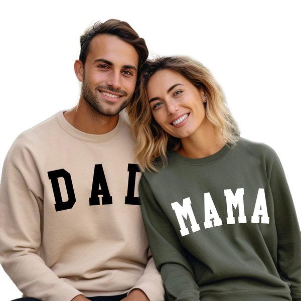 Mama and Dad Matching Shirts Women Mama Letter Printed T-Shirt Mama Graphic Tee Casual Short Sleeve Tops Tee