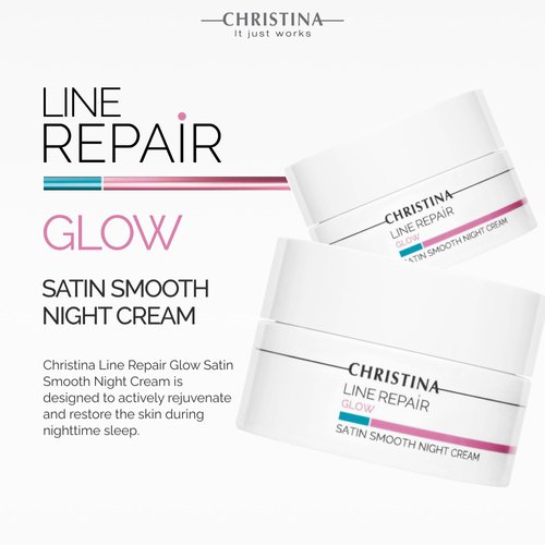 -CHRISTINA- Line Repair Satin Smooth Night Cream | Pore Minimizer Formula Night Face Cream | Rejuvenate, Nourish, and Hydrate Your Skin | Suitable for Fat, Combination, Normal Skin 50ml / 1.7 fl.oz