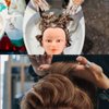 CZFY Cosmetology Mannequin Head with 100% Real Human Hair and Adjustable Stand 22-24” for Braiding Hair Styling Training Hairart Barber Hairdressing Fashion Salon Display (Blonde)