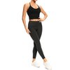 Lemedy Women Sports Bras Strappy Longline Fitness Padded Workout Yoga Running Crop Tank Tops (Black, Small)